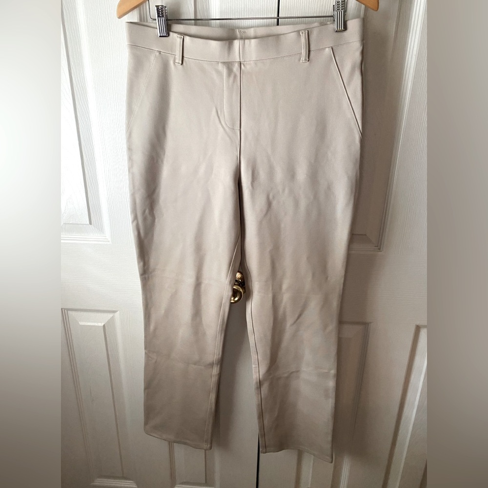 Quince Ecru Ultra-Stretch Ponte Knit Straight Leg Pull-on Pants SZ LP